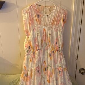 H&M Floral Maxi Dress - White and Pink